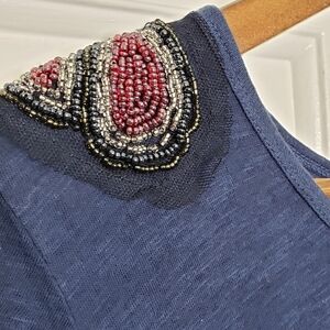 Jeans by Buffalo beaded shoulder tee cap sleeves